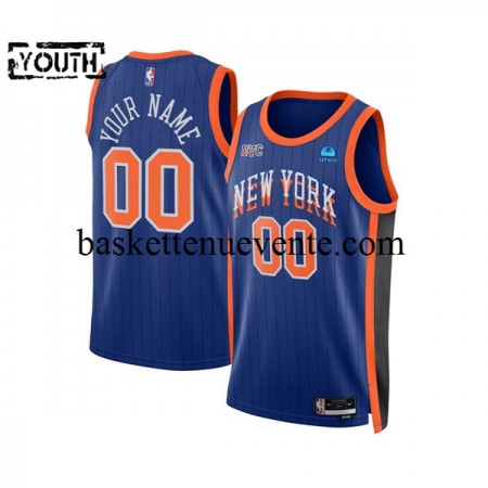 Maillot Basket New York Knicks Personnalisé 2023-2024 Nike City Edition Bleu Swingman - Enfant
